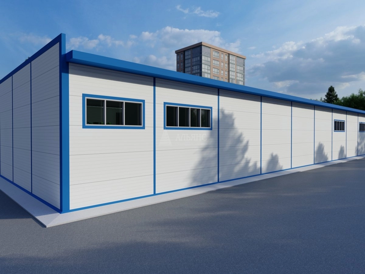 3D визуализация Производственное здание из сэндвич-панелей - фото 3