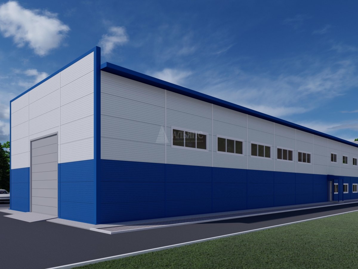 3D визуализация Склад из сэндвич панелей - фото 3