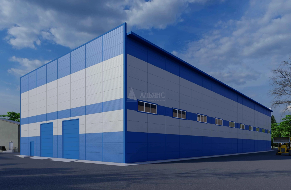 3D визуализация Производственный цех из сэндвич панелей - фото 3