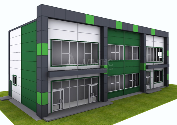 3D визуализация Торгово-офисное здание из сэндвич-панелей - фото 1