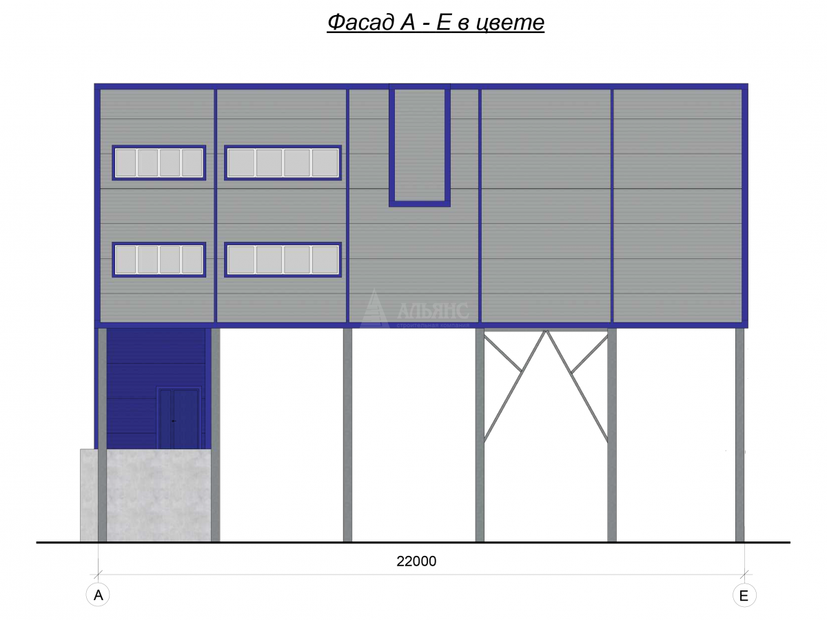 Планировка Производственный корпус из сэндвич-панелей -  фото 3