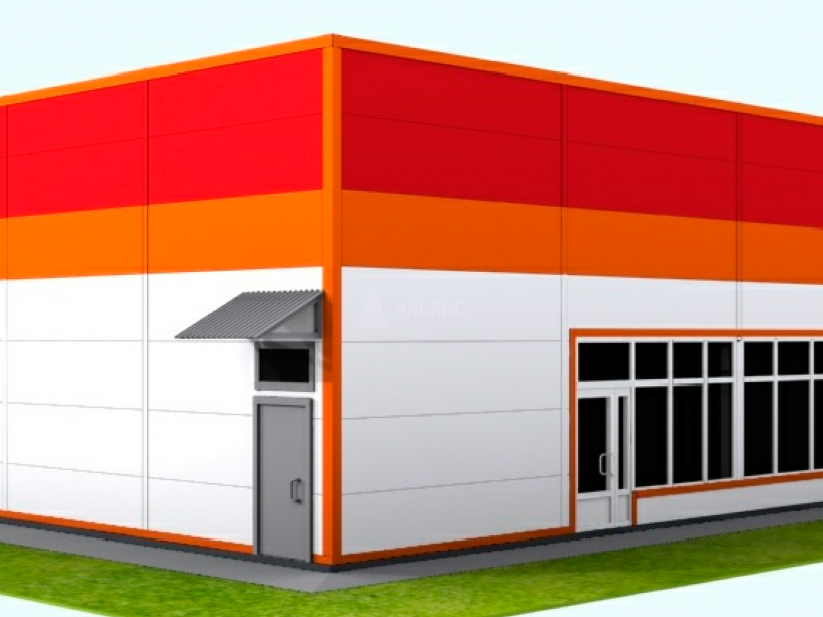 3D визуализация Проект магазина из сэндвич-панелей - фото 4